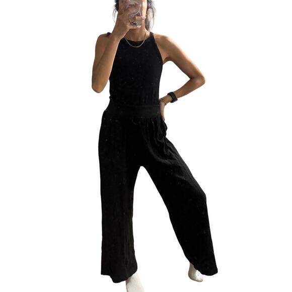 ATM Slub Jersey Sleeveless Jumpsuit Black Size XS - Picture 1 of 9